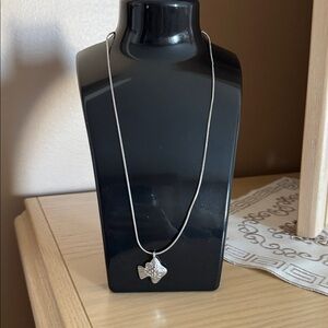 Silver Necklace with Teardrop Pendant